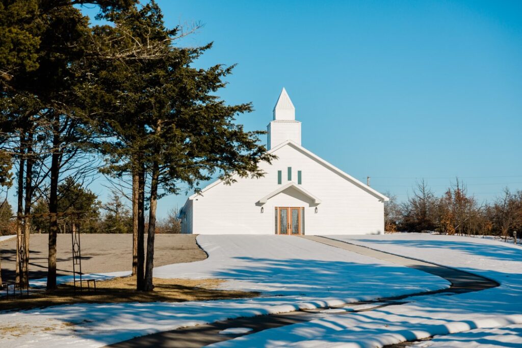 pathway leading to wedding chapel