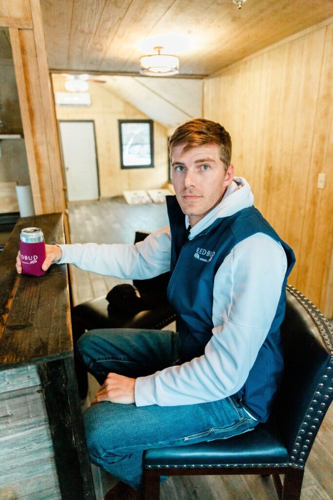 Red+Bud+Ranch+Apparel+Shoot-104 groom relaxing in groom's cabin