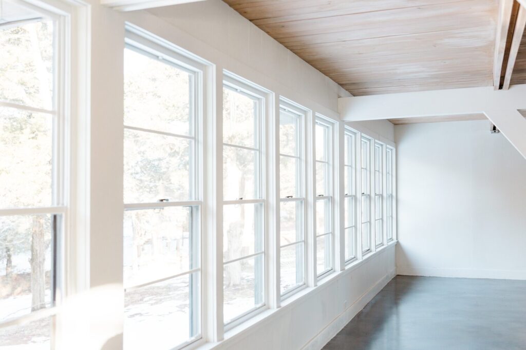 large windows on wedding venue